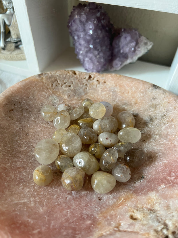 Rutilated Quartz Tumbled Stone