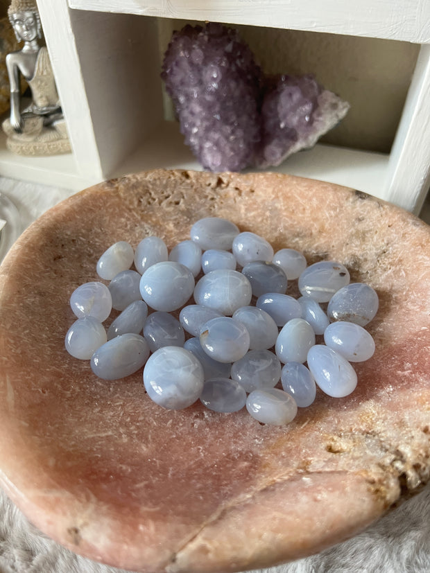 Blue Chalcedony Tumbled Stone